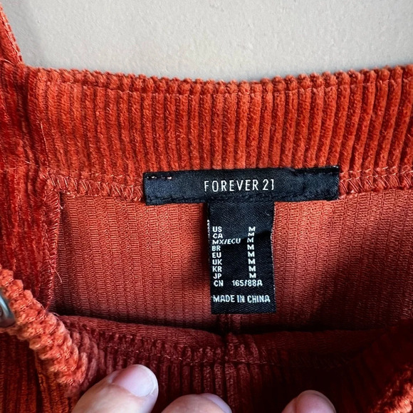 Forever 21 Corduroy Overall Mini Dress- Size M - Fall, Cotton, Academia - Picture 2 of 4